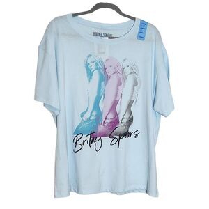 Britney Spears T-Shirt NWT Size Large Blue Short Sleeve Britney Spears Tee